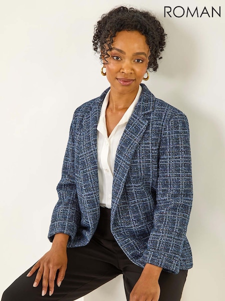Azul - Roman Petite Boucle Stretch Blazer (Y23701) | R$ 725