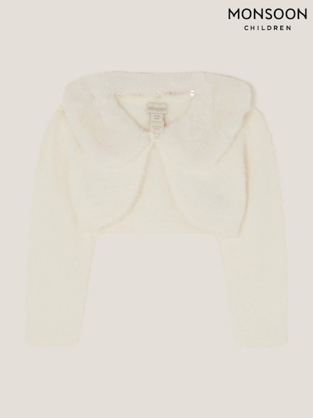 Monsoon Cream Baby Detachable Collar Fuzzy Cardigan (Y23800) | €34 - €37