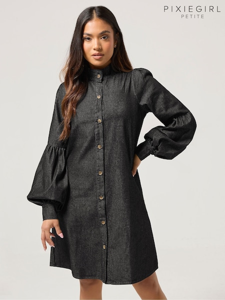 PixieGirl Petite Denim Balloon Sleeve Shirt Dress (Y23834) | 55 €