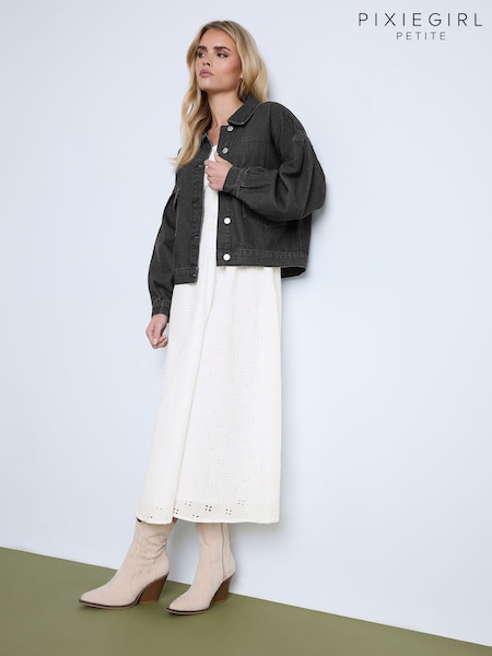 PixieGirl Petite Black Denim Balloon Sleeve Jacket (Y23857) | €66