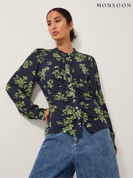 Monsoon Blue Joules Floral Print Jersey Shirt (Y23901) | €65
