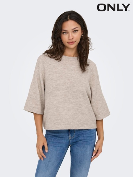 ONLY Grey Long Sleeve Flower Detail Jumper (Y23965) | €32