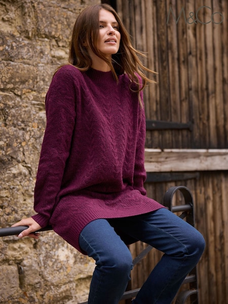 M&Co Purple Cable Tunic Jumper (Y24090) | €50