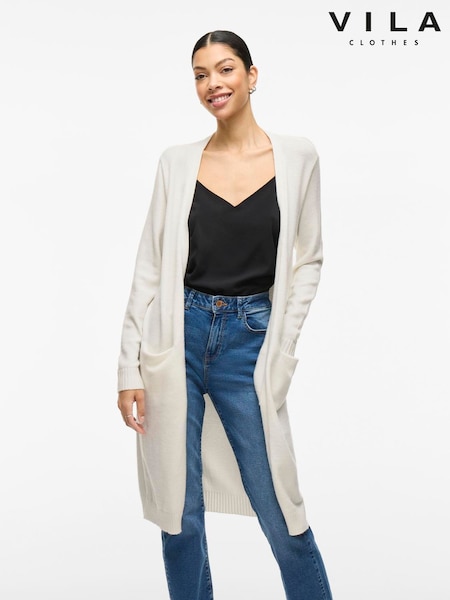 VILA White Longline Lightweight Cardigan (Y24154) | €50