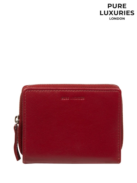 Pure Luxuries London Red 'Leah' Leather Purse (Y24159) | €25