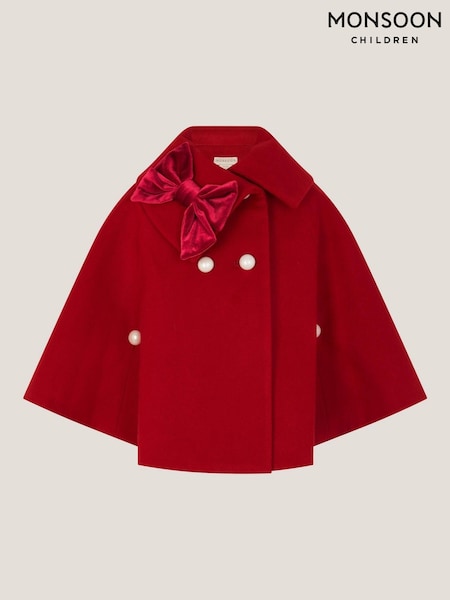 Monsoon Red Velvet Bow Cape (Y24225) | €73 - €86