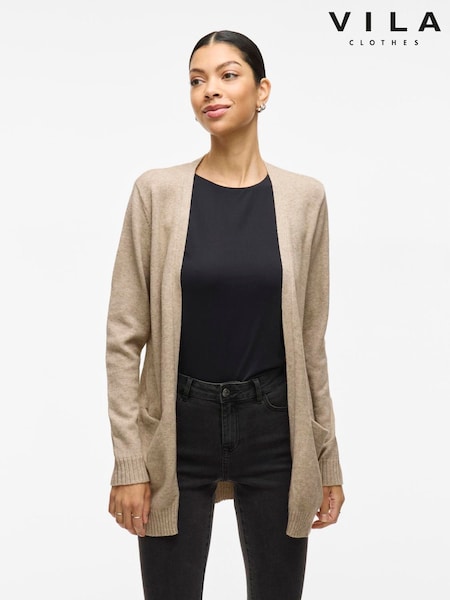 VILA Brown Long Sleeve Lightweight Knit Cardigan (Y24309) | €48