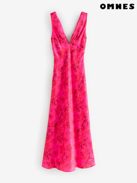 Omnes Red Casey Maxi V-Neck Dress (Y24753) | 440 QAR