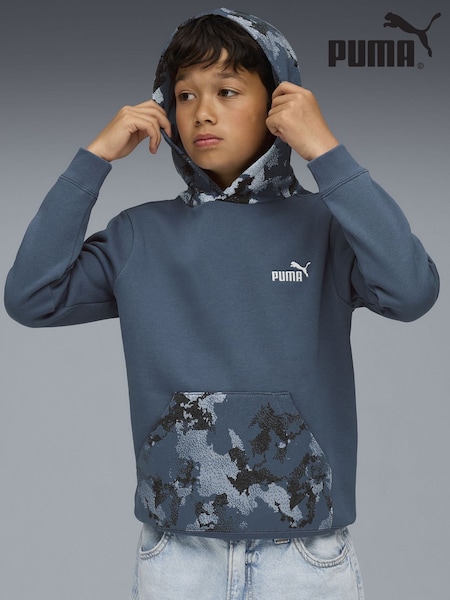 Puma Blue Essentials Youth Boys Camo Hoodie (Y24775) | €46