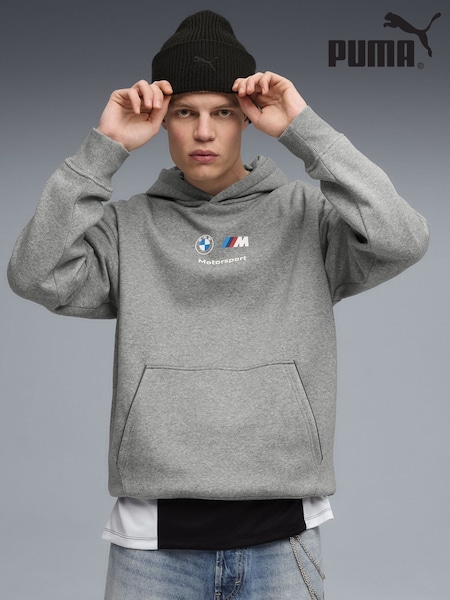 Puma Grey BMW M Motorsport Essentials Mens Fleece Hoodie (Y24780) | €86