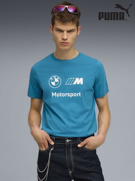Puma Blue BMW M Motorsport Essentials Mens Logo T-Shirt (Y24800) | €40