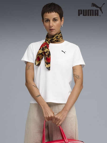 Puma White Wardrobe Essentials Womens Comfort T-Shirt (Y24802) | €33