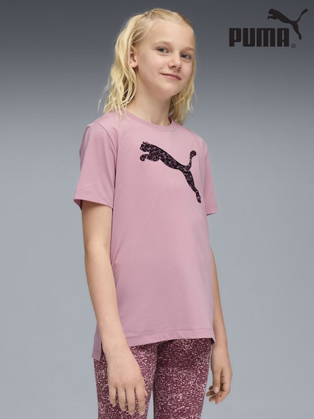 Puma Pink TRAIN ALL DAY Essentials Youth Girls Graphic T-Shirt (Y24804) | €25