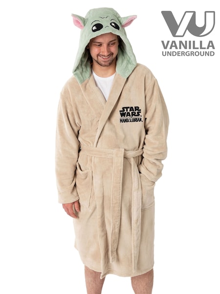 Vanilla Underground Brown Star Wars Grogu Hooded Bath Robe (Y24929) | 260 QAR
