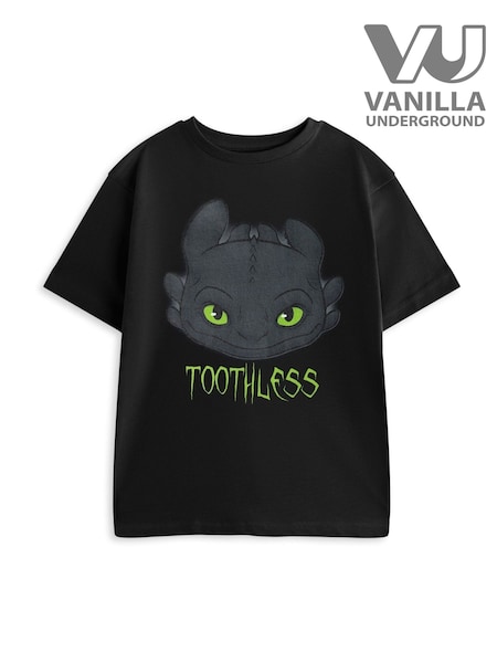 Vanilla Underground Black How To Train Your Dragon Toothless Short Sleeved T-Shirt (Y24933) | €17.50