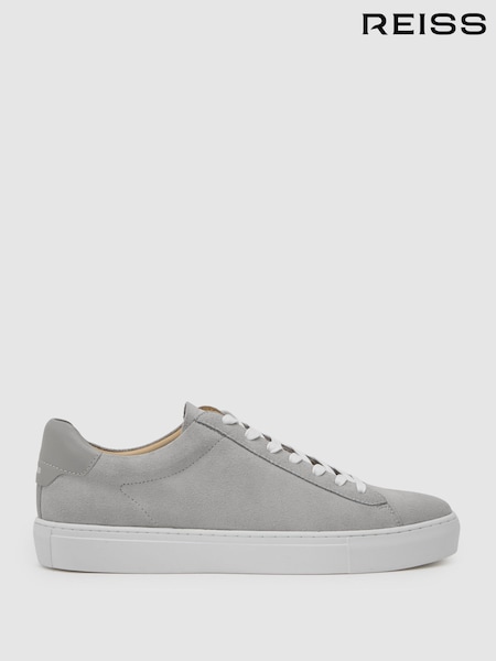 Reiss Soft Grey Finley Suede Suede Low-Top Trainers (Y25160) | INR 21,193