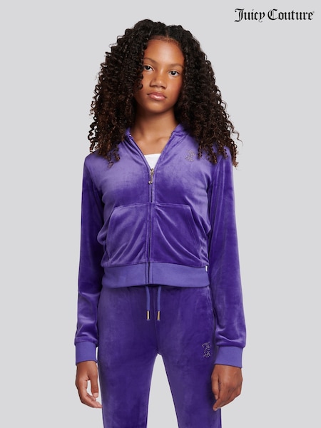Azul - Juicy Couture Diamante Zip Through Hoodie (Y25202) | 92 €