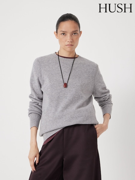 Cinza - Hush Ivy Fine Merino Crew Jumper (Y25211) | R$ 890