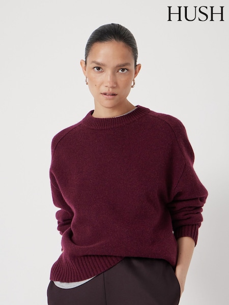 Hush Purple Nina Merino Wool Cropped Jumper (Y25219) | €152