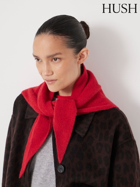 Hush Red Wool Blend Triangle Scarf (Y25224) | €51