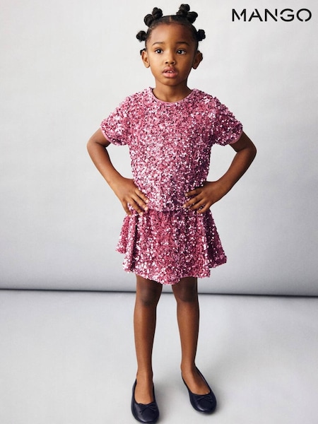 Mango Pink Sequin Mini Skirt (Y25269) | €33