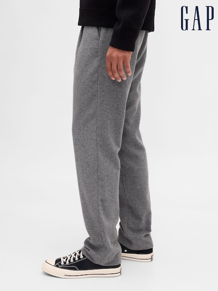 Gris - Gap Wool-Blend Relaxed Straight Trousers (Y25329) | 92 €
