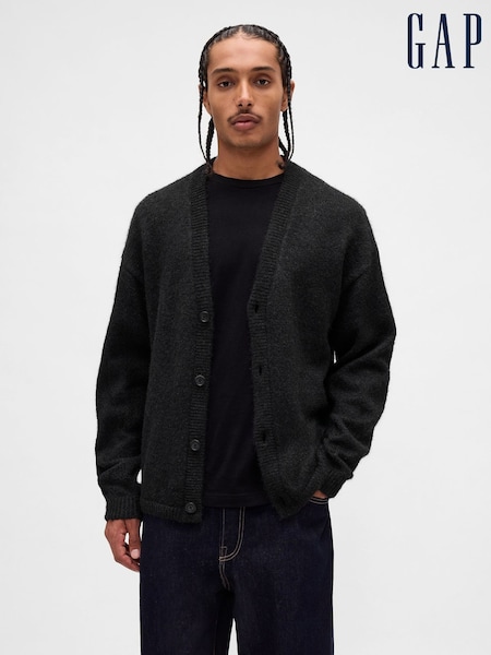 Gap Black Fuzzy Relaxed Crop Cardigan (Y25334) | €66