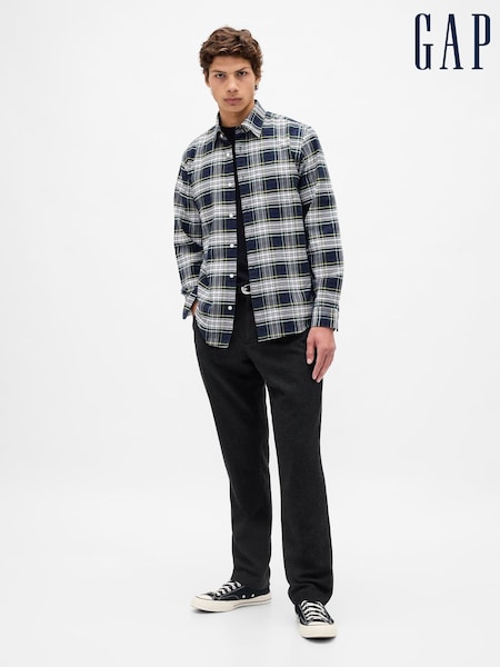 Gap Black Wool-Blend Relaxed Straight Trousers (Y25386) | €86