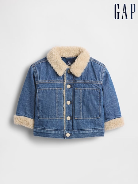 Gap Blue UltraSoft Denim and Sherpa Bear Jacket (2-24mths) (Y25425) | €52