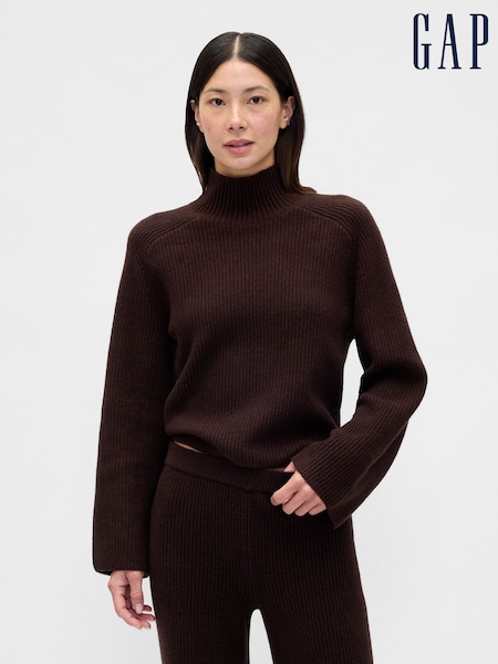 Gap Brown CashSoft Shaker-Stitch Turtle Neck Jumper (Y25482) | €60