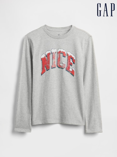 Gap Grey Graphic T-Shirt (4-13yrs) (4-13yrs) (Y25489) | €15