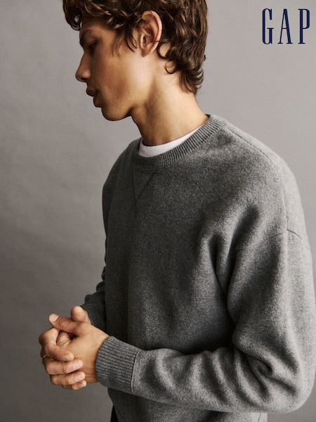 Gap Grey Heavyweight CashSoft Crew Neck Jumper (Y25496) | €99