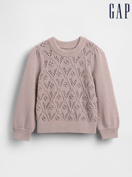 Gap Pink Mauve Puff Sleeve Jumper (6mths-5yrs) (Y25506) | €22.50