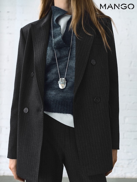 Mango Grey Pinstripe Suit Jacket (Y25597) | €128