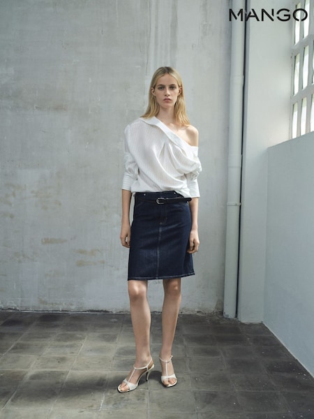 Mango Blue Midi Denim Skirt (Y25653) | €51