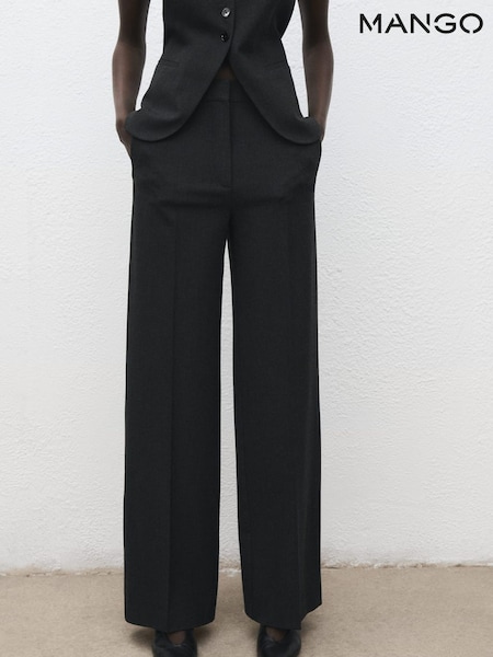 Mango Grey Pleated Suit Trousers (Y25655) | €63