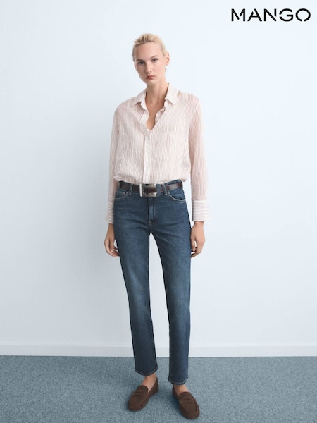 Mango Blue Slim Fit High Waist Jeans (Y25665) | €53