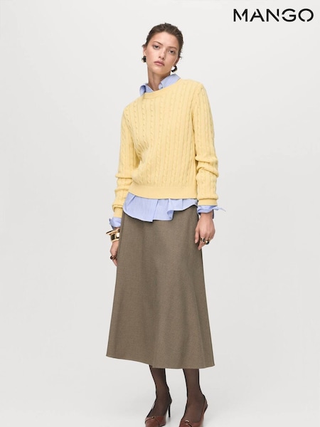 Mango Yellow Braided Knitted Sweater (Y25668) | €45