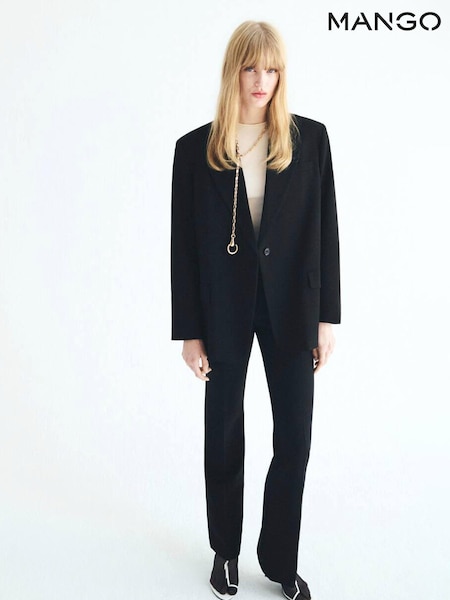 Mango Black Mid-Rise Flare Trousers (Y25669) | €63