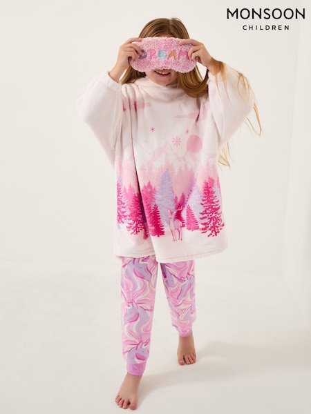Monsoon Pink Forest Hoodie Pyjamas Top (Y25761) | €37 - €42