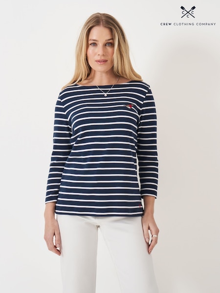 Crew Clothing Blue Embroidered Ultimate Breton Blouse (Y25767) | AED227