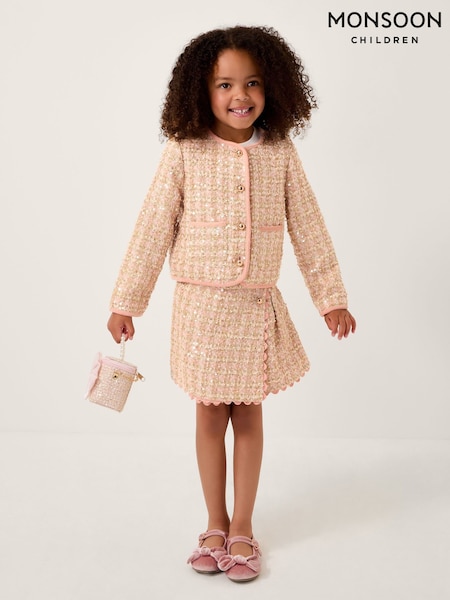 Monsoon Pink Sequin Tweed Skort (Y25769) | €40 - €45