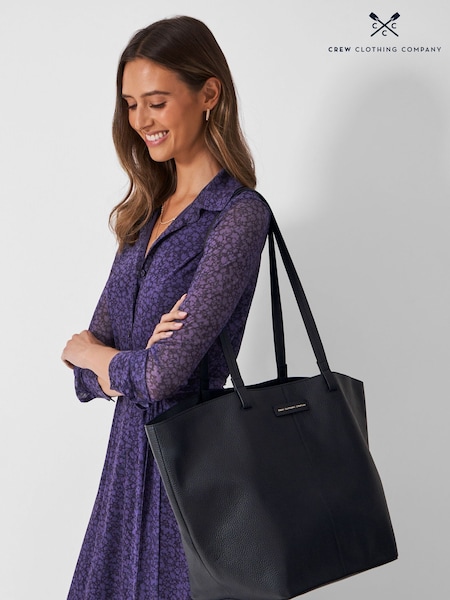 Crew Clothing Black Large Leather Tote Bag (Y25778) | R$ 1.470