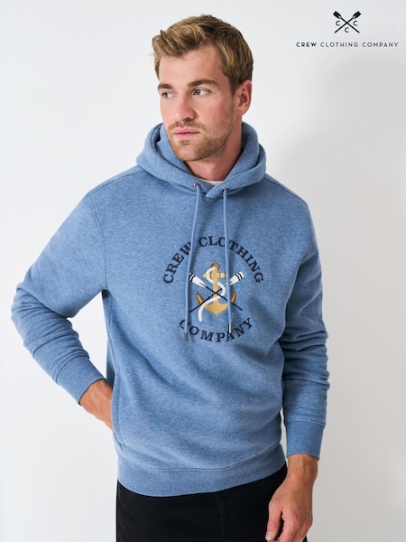 Crew Clothing Blue Embroidered Anchor Graphic Hoodie (Y25785) | €87