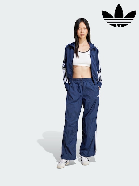adidas Originals Blue 3-Stripes Woven Parachute Tracksuit Joggers (Y26074) | €73