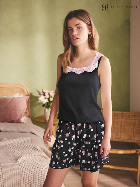 Black - B By Ted Baker Jersey Vest Short Set