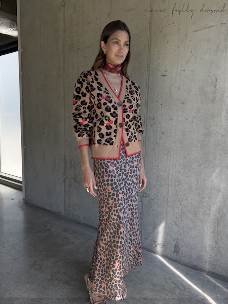 Never Fully Dressed Brown Cherry Leopard Cardigan (Y26099) | €131.50