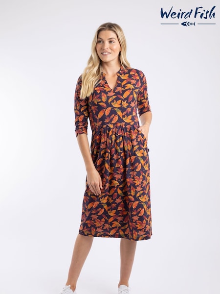 Weird Fish Isolde Printed Jersey Midi Dress (Y26152) | R$ 590