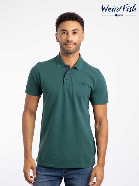 Weird Fish Green Miles Pique Polo Shirt (Y26153) | €50