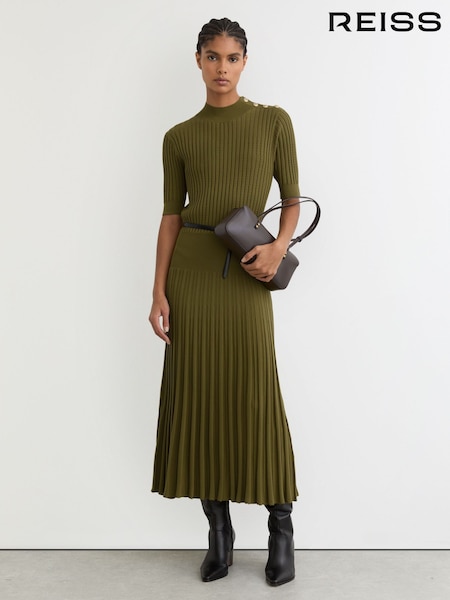 Reiss Harriet Button-Detail Knitted Midi Dress (Y26225) | ‏1,368 د.إ.‏